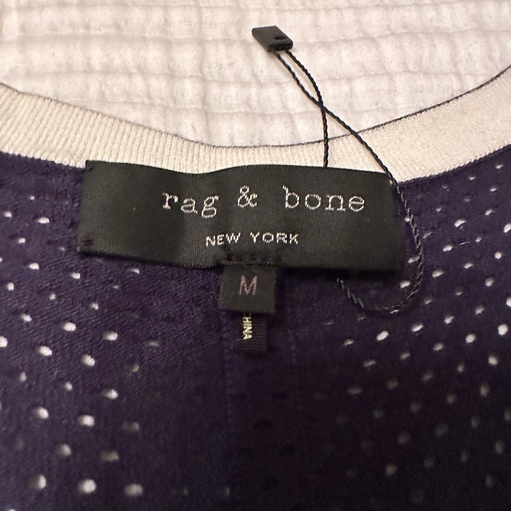 Rag & Bone Giselle Mesh Insert Striped Dress - Size M - Picture 9 of 12